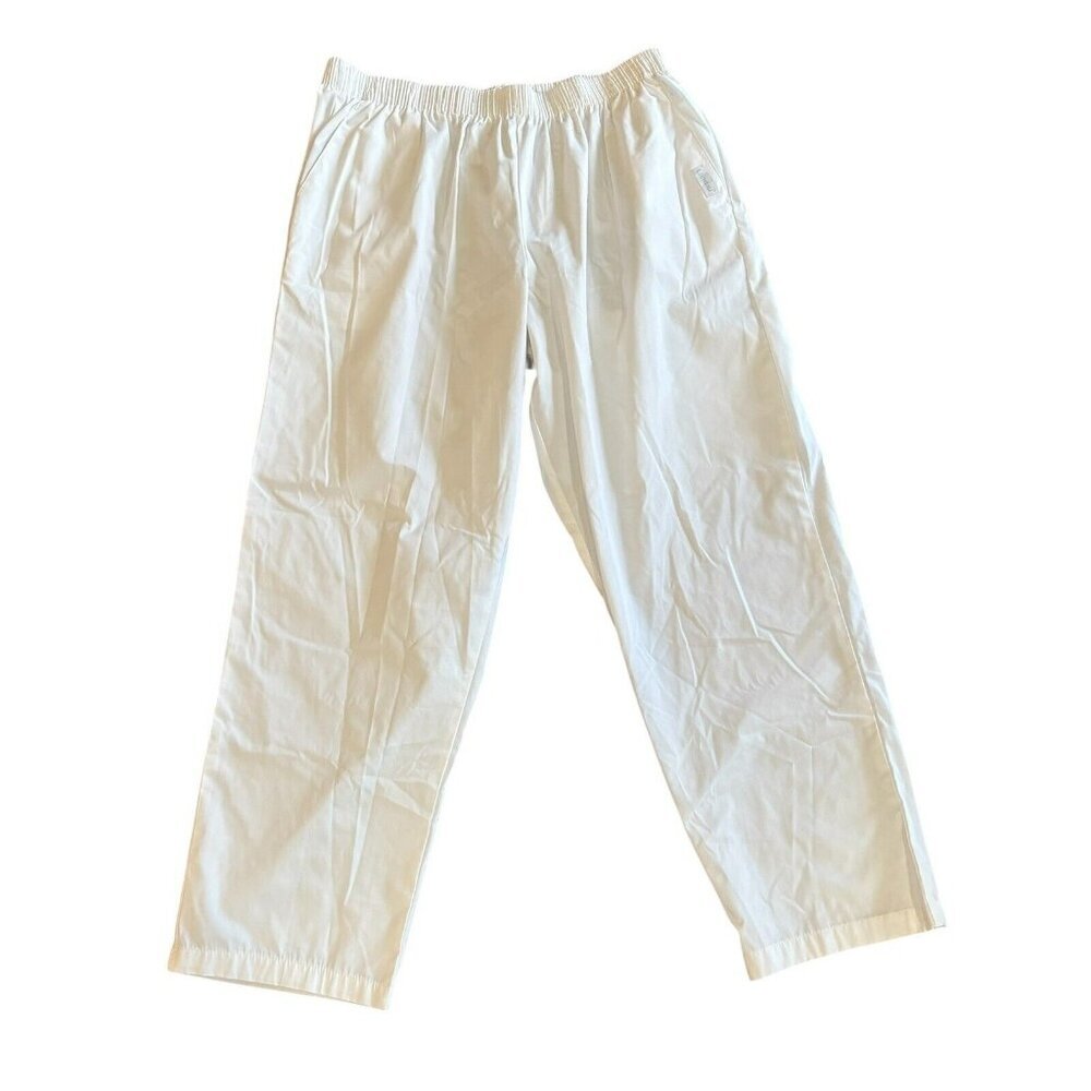 Women's Landau Classic Fit Scrub Pants Size 3XL White Pockets Soft 8320‎